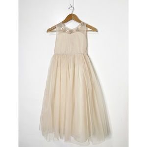 Flower Girl Tulle Dress in Champagne Size 8
